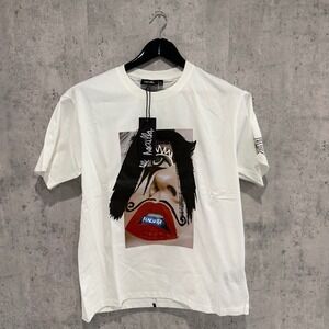 Haculla Men White Graphic Street Art T-Shirt Short Sleeve Crewneck Size M NEW